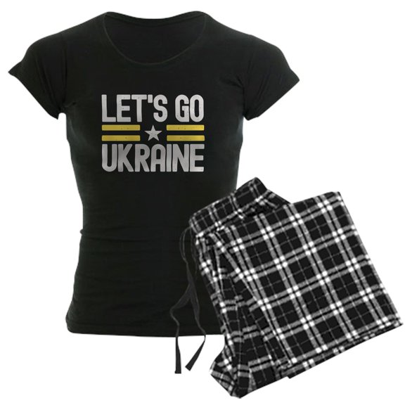 CafePress - Let's Go Ukraine Pajamas - Women's Short Sleeve Print T-Shirt and Pants Dark Cotton Pajama Set
