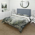 thumbnail image 1 of Designart "Misty Mountain Pinescape I" Floral Bedding Covert Set - Tree Pine Green Traditional Bed Set With 1 Sham, 1 of 6