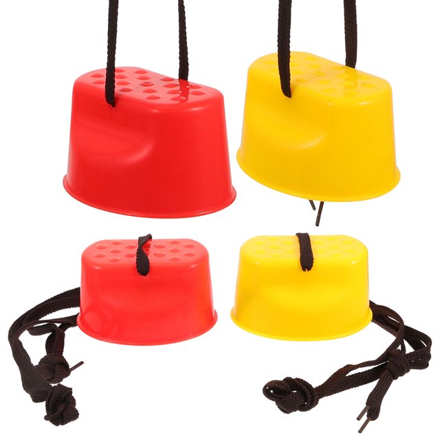 2 pares de zancos para niños, juguete de paso para jardín de infantes, juguete de equilibrio interactivo, zancos de juguete para entrenar la fuerza