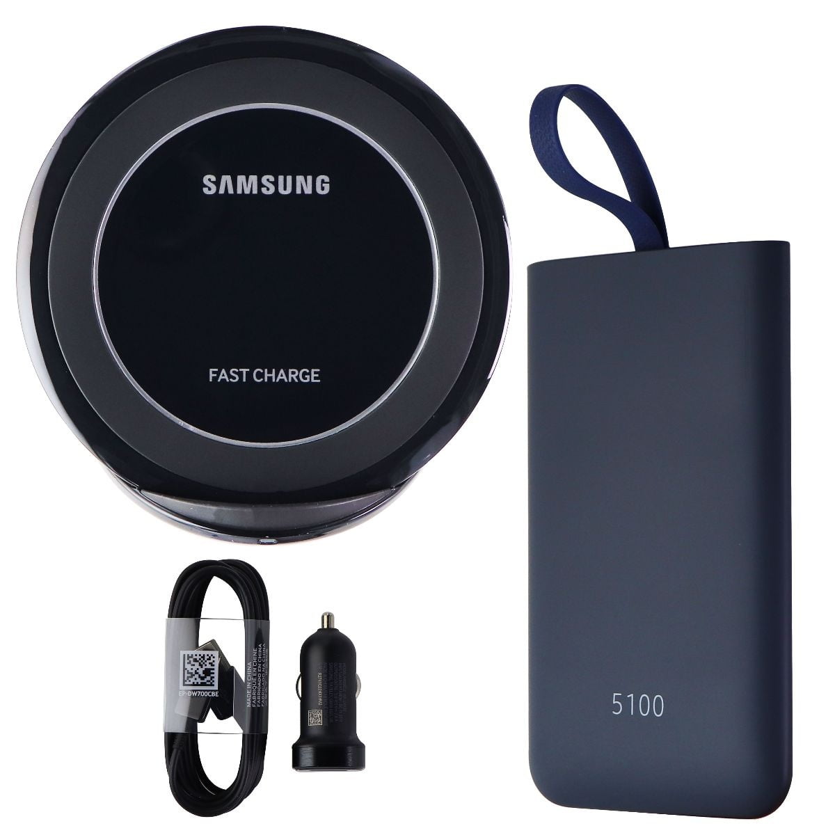 Samsung Fast Charge Power Bundle w/ Wireless Stand, Portable Pack & Car Charger (Refurbished