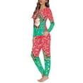 thumbnail image 3 of Renewold Women's Pajamas Sets Long Sleeve with Pants Soft Sleepwear O Neck 2 Piece Pjs Joggers Loung Set with Pockets Christmas Santa Xmas Trees Nightwear Size 4XL, 3 of 5