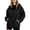 Black, variant on Hanen Women Waterproof Hooded Rain Jacket, Lightweight Packable Windbreaker with Drawstring Waist and Pockets, Portable Travel Outdoor Raincoat