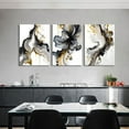thumbnail image 7 of 3Pcs Framed Black and Gold Abstract Wall Art, Modern Grey and Gold Marble Fluid Canvas Wall Art Prints Posters Wall Decor Pictures for Living Room Bedroom Office Home Decoration,Ready to hang, 7 of 7