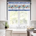 thumbnail image 3 of Nautical Starfish Navy Blue 3-Piece Kitchen Curtain Set, Rod Pocket Kitchen Curtain Valance and Tiers Set, Washable Drape Window Treatment Set, Ocean Beach Theme, 3 of 6