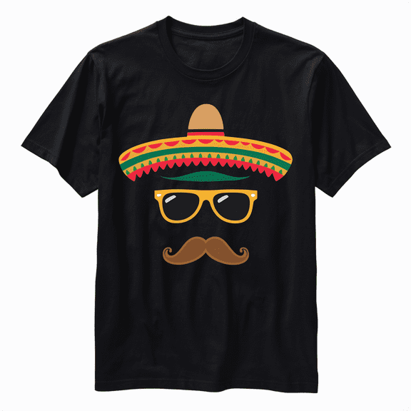 Sombrero Face Cinco De Mayo Mexican Fiesta Party Kids Boys T-Shirt