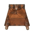 thumbnail image 5 of Ox Cart Style Display Riser With Iron Accents | 12" High Unique Low Table | Unusual Solid Wood Decorative Pedestal | Rustic Ranch Decor, 5 of 7