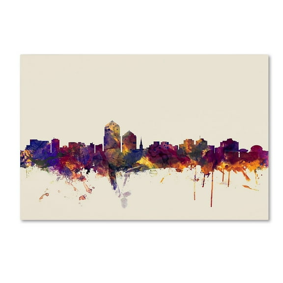 Trademark Fine Art "Albuquerque New Mexico Skyline" Canvas Art by Michael Tompsett