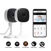 Amorom Indoor Camera for Home Security 2 Pack, 1080p Baby Monitor with Motion Detection(2.4GHz Wifi)