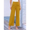 thumbnail image 4 of Women'S Cargo Business Work Casual Trousers with Pockets Yellow XXL, 4 of 9