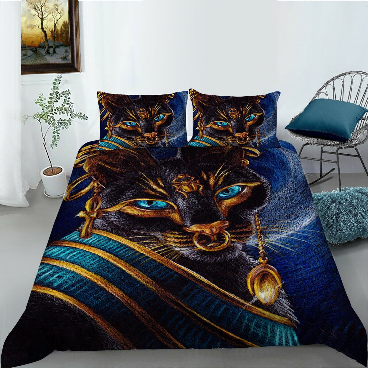 blue Cot Duvet Cover and Pillowcase Set 90 x 120 cm 100% COTTON  zebra 