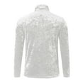 thumbnail image 4 of VSSSJ Men's Turtleneck Long Sleeve Fuzzy Sherpa Tops Slim Fit Fleece Fluffy Soft Fashion High Neck Sweater Pullover Sweatshirts White XXXL, 4 of 4
