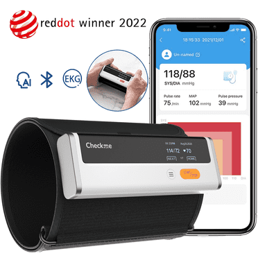 Checkme BP2: AI ECG Blood Pressure Monitor | EKG & BP in 1 | Red Dot Winner