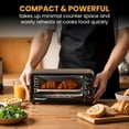 thumbnail image 3 of Small 2 Slice Toaster Oven with Wire Rack, Non-Stick Pan, 650W Even Heating, Timer & Temperature Control for Quick Meals, Black, 3 of 7