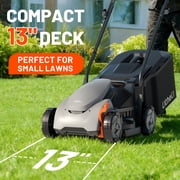 Litheli 20V Cordless Electric Lawn Mower, 13-Inch, Brushless Motor, 5-Position Height Adjustment, with 5.0Ah Battery, for Lawns & Gardens