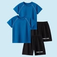 thumbnail image 2 of Odeerbi Conjunto Deportivo de Niños de 2 Paquetes Con Rayas Reflectantes, Trajes Deportivos de Secado Rápido Transpirable, Conjunto de Pantalones Cortos de Camiseta de 2 Piezas, 5-12 Años, 2 of 8