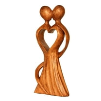 12" Wooden Handmade Abstract Sculpture Statue Handcrafted "Love of My Life" Gift Art Home Decor Figurine Accent Artwork Hand Carved