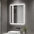thumbnail image 2 of 30 in. W x 36 in. H Rectangular Framed LED Anti-Fog Wall Mount Bathroom Vanity Mirror in Black, Front Light and Backlit, 2 of 18