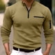 thumbnail image 2 of Playeras Negras Para Hombre Algodon, Camiseta De Manga Larga A Rayas Con Cremallera Para Hombre, Camisetas Casuales De Verano Para Vacaciones, Tops, 2 of 8