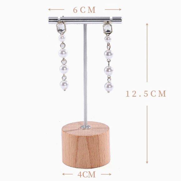(Accesorios no incluidos) Pendientes de metal de nogal, expositor de pendientes, estante de almacenamiento de joyería for joyería, colgador de collar colgante