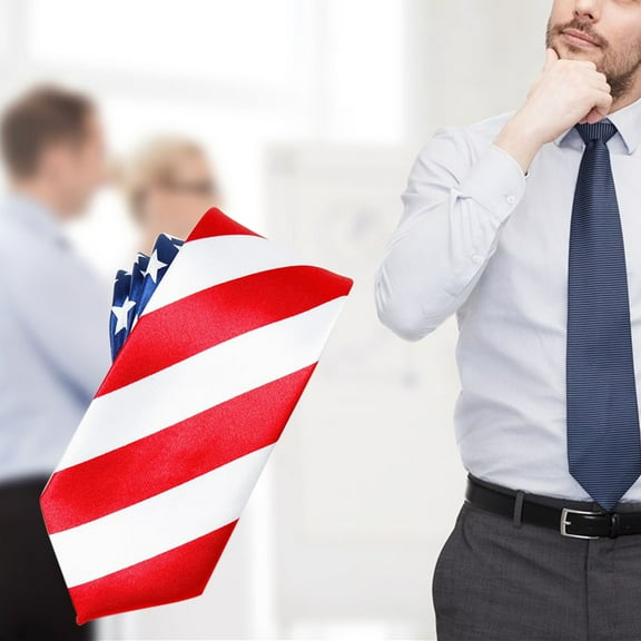 ELAYARD Men's Polyester Silk Tie with National Flag Print for Wedding, Celebration, and Decoration