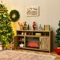 thumbnail image 3 of Gymax 59'' Fireplace TV Stand W/ 25'' 1350W Electric Fireplace Heater Natural, 3 of 10
