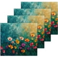 Anyway.go 4PCS Colorful Flowers Painting Towels Cotton Washcloths Set