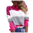 thumbnail image 1 of Chandail à Enfiler à Imprimé Léopard pour Femme, Mode Décontractée, Manches Longues, Tricot Ample, Haut pour l'Automne et l'Hiver, Tenue Confortable, 1 of 9