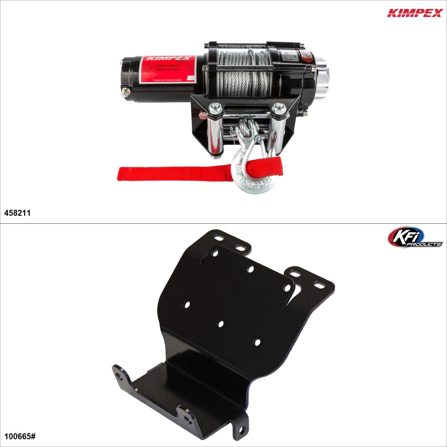 Kimpex 3500 lb Winch Kit Steel, Honda FourTrax 300 199300 