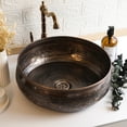 thumbnail image 6 of Engraved Solid Copper Vessel Sink | Handmade Farmhouse Dark Copper Washbasin Vanity Vessel Sink | *Drain Cap Included*, 6 of 12