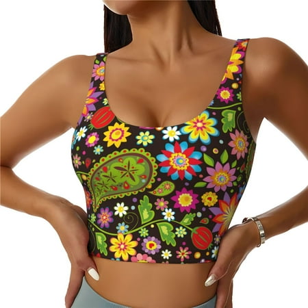 Sports Bra for Women  Paisley7 Sports Bras for Women High Support  Workout Yoga Tank Tops Woman With Removable Cups