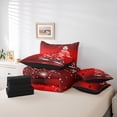 thumbnail image 5 of Feelyou Stars Xmas Tree Bedding Comforter Set 7 Pieces for Girl, Glitter Winter Snowflake Full Bedding Set, Fashion Western Festival Reversible Fitted Sheet Flat Sheet, Microfiber Bedroom Decor, 5 of 7