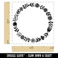 thumbnail image 2 of Elegant Botanical Circle Frame Wreath Self-Inking Rubber Stamp Ink Stamper - Red Ink - Small 1 Inch, 2 of 7