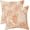Orange Cream, variant on Navy Blue Beige Dahlia Pillow Covers 18x18 Set of 2 Rustic Geometric Flower Outdoor Cream Decorative Throw Pillows Summer Floral Farmhouse Pillowcases Linen Cushion Case Decor for Home Sofa Couch Bed