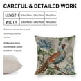 thumbnail image 2 of Zippered Pillow Cover Vintage Bird Flower Pillow Protector Chinoiserie Pheasant Bird Decor Pillows for Couch Sofa Bed 18"x18", 2 of 7