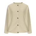thumbnail image 6 of Homenesgenics Fleece Tops for Women Fall Winter Casual Long-Sleeve Button-Up Jacket Jacket Beige XL, 6 of 8