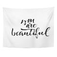 thumbnail image 1 of JSDART Abstract You are Beautiful Lettering Ink Modern Brush Positive Quote Beauty Phrase Compliment Alphabet Wall Art Hanging Tapestry Home Decor for Living Room Bedroom Dorm 60x80 inch, 1 of 1