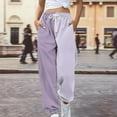 thumbnail image 2 of Baberdicy Sweatpants Women Fashion Women's Loose Breathable Color Blocking Gradient Casual Pants Side Pockets Leg Opening Drawstring Seasonal Casual Pants Sweatpants D-Purple, 2 of 4