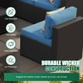 thumbnail image 3 of LazySunsets 7 Piece Outdoor Patio Furniture Set, Wicker Rattan Patio Sectional Sofa Set, Peacock Blue, 3 of 9