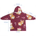 thumbnail image 7 of Christmas Corgi Blanket Hoodies for Kids 6-13YR Oversize Wearable Blanket Hoodies for Boys Girls Teens, 7 of 7