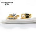 thumbnail image 5 of 3pc His and Hers Wedding Ring Sets Couples Rings Yellow Gold Plated Heart Cz Titanium band, 5 of 8