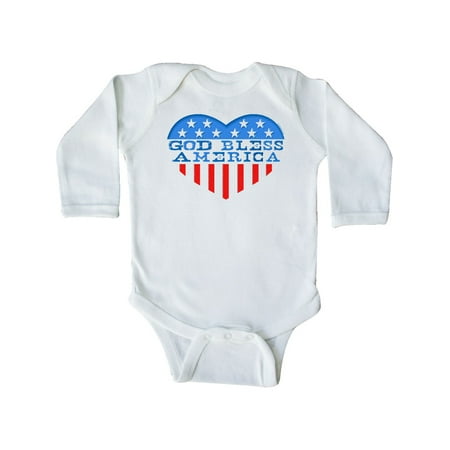 

Inktastic God Bless America Heart Gift Baby Boy or Baby Girl Long Sleeve Bodysuit