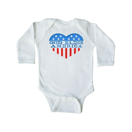 

Inktastic God Bless America Heart Gift Baby Boy or Baby Girl Long Sleeve Bodysuit