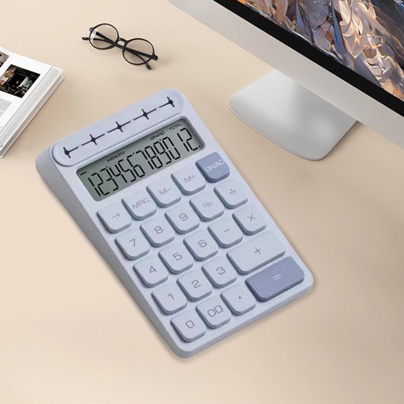 sruoe Desktop Calculator, 12 Digit, Scientific Calculators, Mechanical Switch Calculator, Large Display and Keys Button Basic Calculators, Portable Financial Calculator for S-Chool, Office