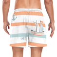 thumbnail image 2 of FORMRS Mens Swim Trunks Mesh Liner Quick Dry Casual Beach Board Shorts with Pockets, Sizes S-2XL, Orange Nautical Pattern, 2 of 9