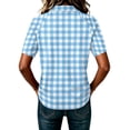 thumbnail image 7 of Garbnen Plaid Polo Shirt for Women Raglan Collared Henley Women's Short Sleeve Tops Color Block Casual Dressy Business Golf Shirt for Women Blue M, 7 of 7