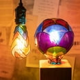 thumbnail image 5 of ZEN Stained Glass Light Bulb - Rainbow Painted Mosaic Bulb, 4W 120V, Multi-Colored Indoor, Fun Romantic and Unique Decorative Lighting, 5 of 12