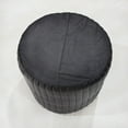 thumbnail image 6 of BBH Homes Handmade Beige Leather Round Pouf Ottoman BBBACPF0008 Indoor Decor, 6 of 9