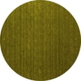 thumbnail image 1 of Ahgly Company Machine Washable Indoor Round Abstract Yellow Contemporary Area Rugs, 4' Round, 1 of 4