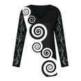 thumbnail image 4 of Pompotops Robe Mode Femme Imprimée Dentelle Manches Longues Col en V Mini Robes, 4 of 4