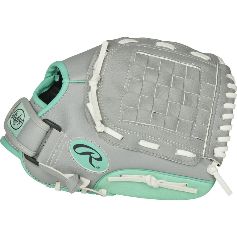 Rawlings Fastpitch Glove, 11-inch, Gray/Mint, Left Hand photo 1